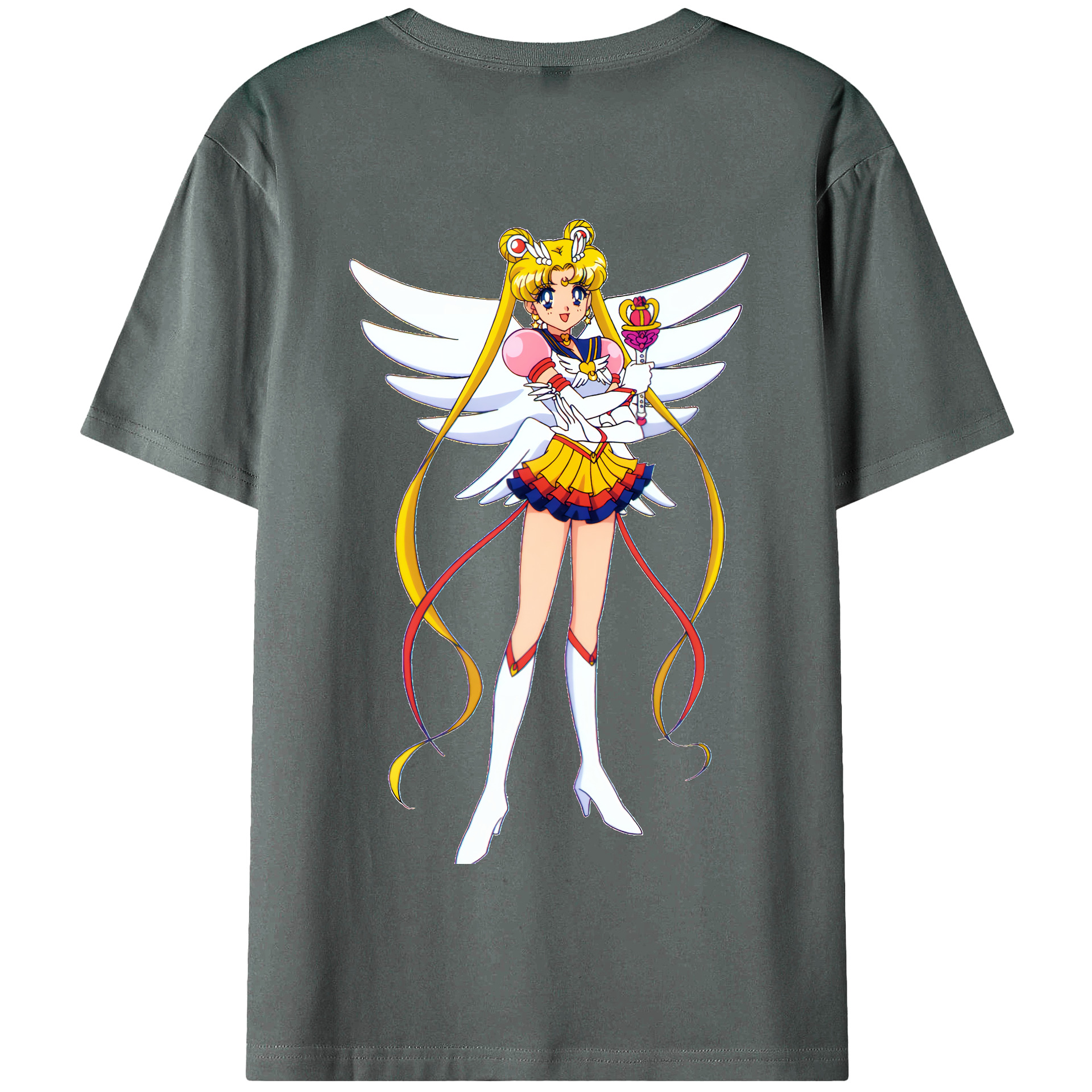 （画像用） 美少女戦士セーラームーン 月野 うさぎ つきの うさぎ Sailor Moon Tsukino Usagi 綿100％半袖Tシャツ（背面プリント）